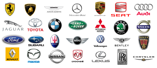 different logos of cars. makeup different logos of